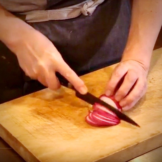 蕪半分のカットしたものをスライスする